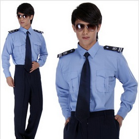 Sky Blue Police Men's With A Tie Uniforms
