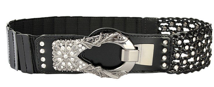 Hot Sell! New Lady Retractable Belt Rhinestones Enchase Weave Belt Wide Belt SJ025 Wholesale and Retail