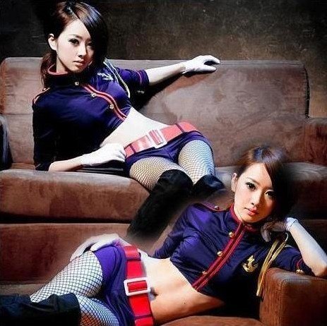 2011 Free Shopping Wholesale Halloween Party Officers Uniform Suit