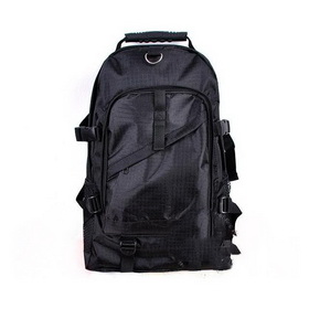 Quality Fashion Canvas + Genuine Leather Black Washed Canvas Backpack