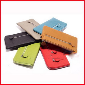 Free Shipping Genuine Leather Wallet Purse Women Wallets W/zipper Wallet Purse Bag