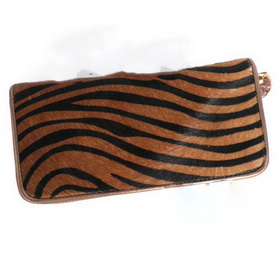 Free Shipping! Wholesale----Long Style Horse Hair Leather Lady Purses Zebra Patterns Women Wallets/ Evening Bag/Money Bag