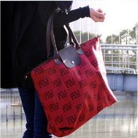 Best Selling Free Shipping PU Shopping Bags with Fashion Printing Folding Shopping Bags