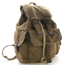 FREE SHIPPING + 100% Cotton Washed Canvas & Genuine Leather Handbag + 2351 Black + Backpack, Backpack