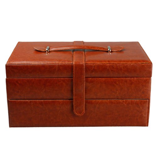 PU Leather Watch Display Box Double Layers