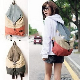 Free Shipping Retail Wholesale Fashion Leisure Canvas Rucksack /Knapsack /Haversack /Packsack/Backpack /Travel Bag