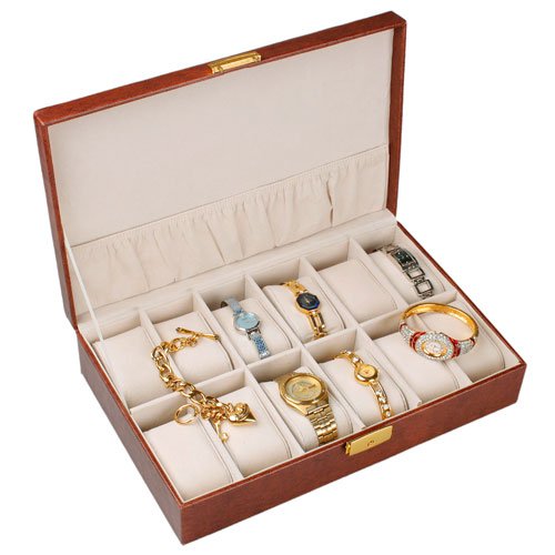 Rowling,PU Leather Watch Collection Box for 12 Watches