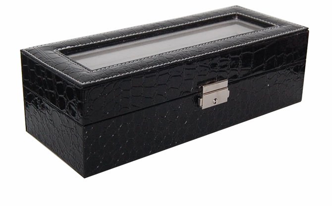Free Shipping Deluxe 5-Grid PU Leather Watch Box Jewellery Storage Case Watch Cases