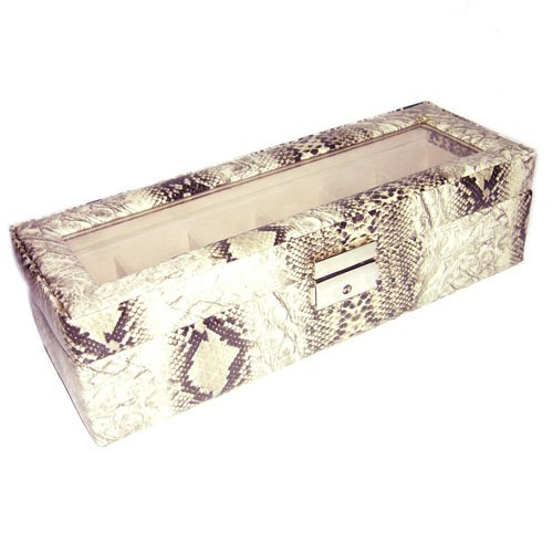 Hot Sale,Freeshipping,Fashion Watch Box with Glass Lid(6 Pcs Pillows),Beige,Grey