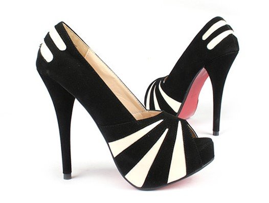 Fish Head Stripe Pattern Stiletto Heels Women's Bridal Shoes