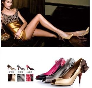 Wooden High Heel Fish Head with Elegant Flower Women's Bridal Shoes
