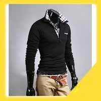Cultivate One's Morality Men's Long Sleeve Cotton Leisure 2 Color T-shirt