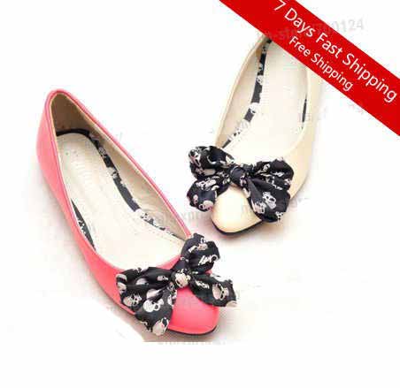 Big Black Bowknot Comforbale Designer Lady's Casual Dress Loafers