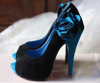 Fish Head Leather Flat High Heel Women's Bridal Shoes