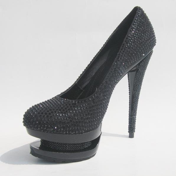 Dark Diamond Sexy Double Paragraph High Heels Shoes