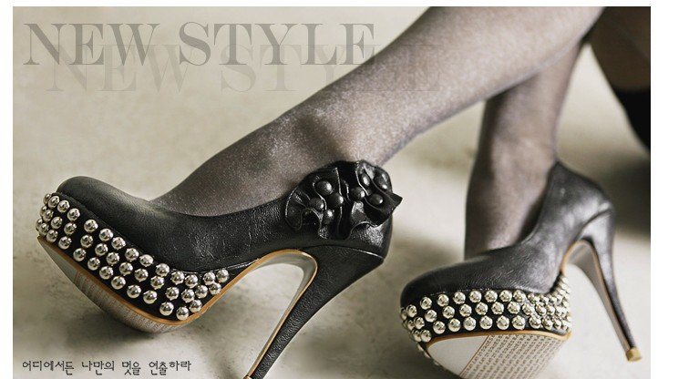 Dress Shoes High Heeled Shoes Rivets Company High with Women Shoes