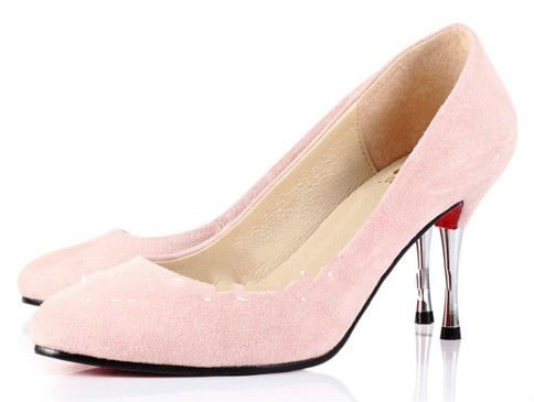 Pink Color Ladylike High Heel Closed Toes Women's Bridal Shoes