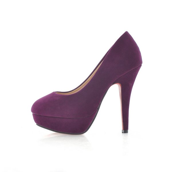 Suede Upper High Heel Closed-Toes Dress Loafers