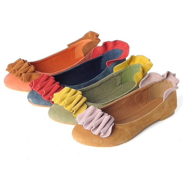 Colorful Cute Designer Women's Office Big Colorful Flower Dress Loafers