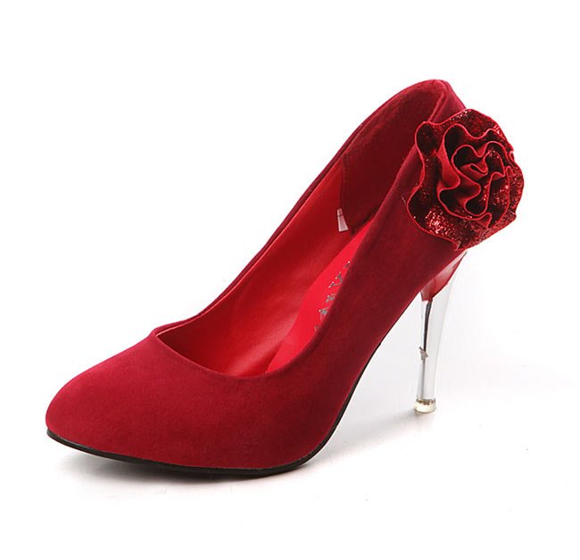 Elegant Stiletto Heels with Shinning Flower Korean Version Dress Loafers
