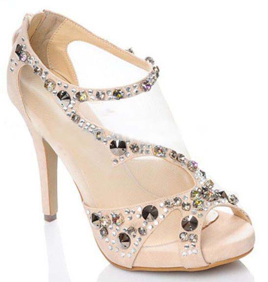 Popular Beaded High Heel Evening Shoes