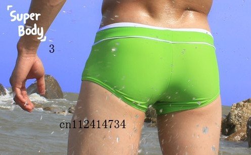 Hot Sell 16 Colors Men's Sexy Polyester Knitted Swimming Trunks / Swimwear