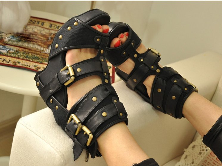 Fashion High Heels Roman Sandals Shoes