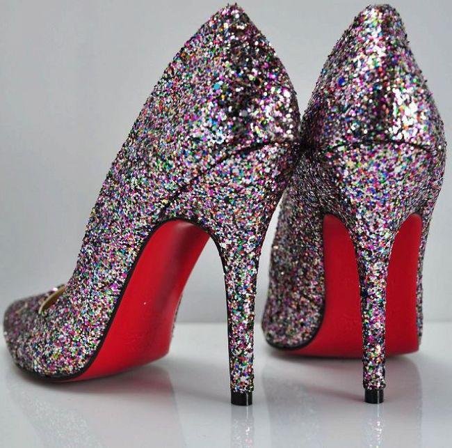 High Heels Colorful Glitter Pointed Toe Women's Bridal Shoes