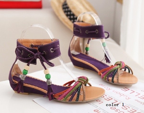 Lady Strappy Woman Sandal Beautiful Clog  Flats Shoes
