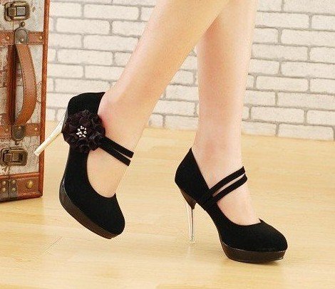 Big Flowers with High Water Table Stiletto Heels Women's Bridal Shoes
