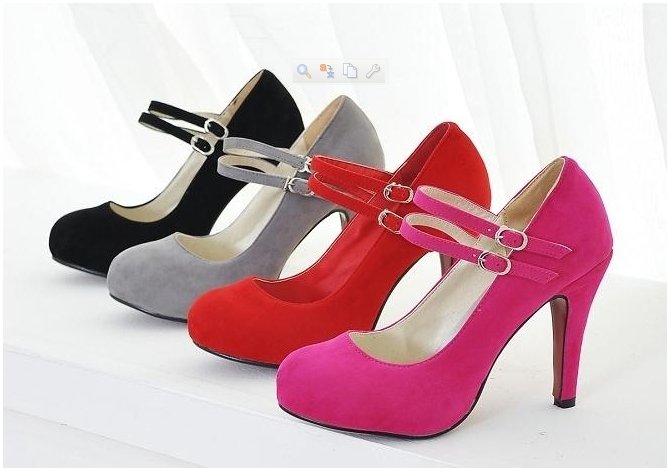 Closed Toes Full Color High Heel with Buckles Women's Bridal Shoes