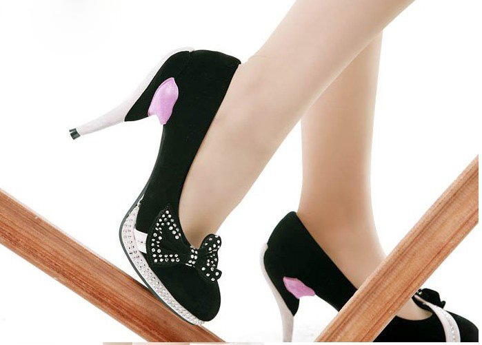 Stiletto Heel Platform Style with Beading Bowknot Women's Bridal Shoes