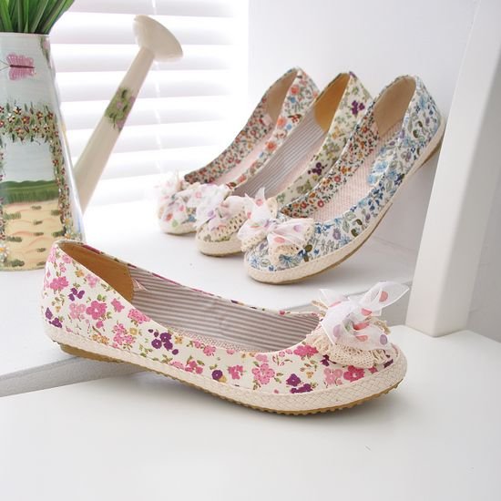 Flowers Printed Women's Platform Internal Loafers