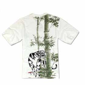 High-Woven Short Sleeve with Tiger Printed & Bamboo Grove Men's T-Shirts