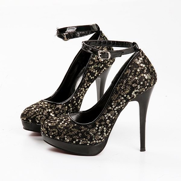 Bead Shining Upper Stiletto Heel Closed Toe With Buckle Dress Loafers