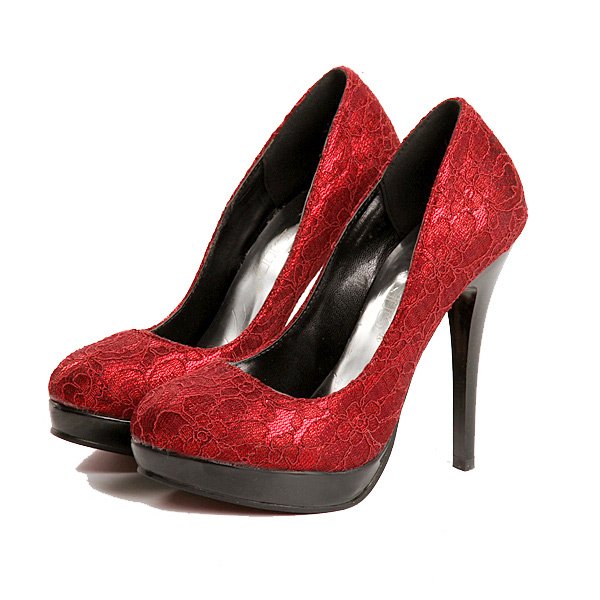 Lace Satin Upper High Heel  Wedding Bridal Dress Loafers