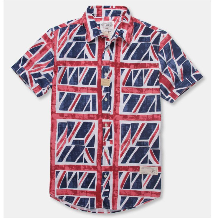 UK Style Men's Fashion Breathable Cotton Short Sleeve Shirts