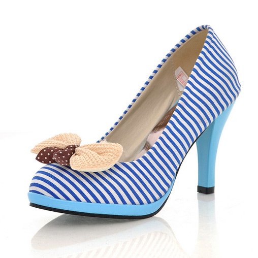 Nice-Looking Stripe Cute Style Lady's Bridal Fashion Dress Loafers