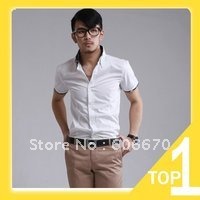 100% Cotton Short-sleeved Men's Anti-Shrink Anti-Wrinkle Shirts