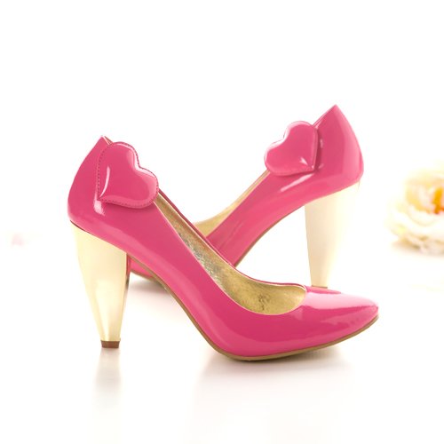 Heart-Shape Upper Genuine Leather High Heel Dress Loafers