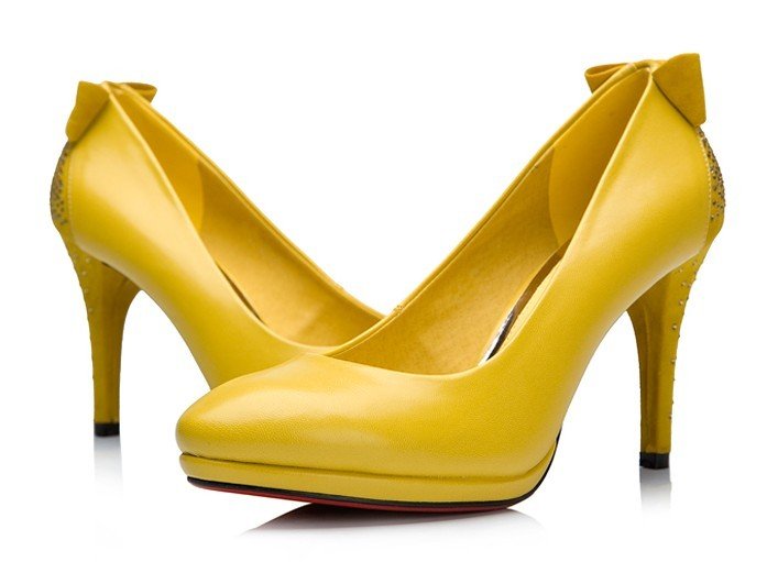 Crystal Bead Stiletto Heels with Shining Bowknot Women's Bridal Shoes