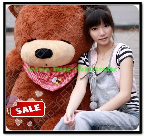 Sleeping Teddy Bear Brown Cotton & Nylon Stuffed & Plush Animal