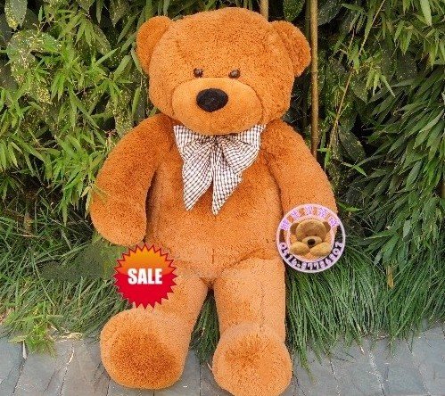 Brown Teddy Bear With Bow Stuffed & Plush Animal