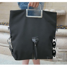 Iron Hoop Hand Women's Genuine Leather Handbags & Messenger Bag