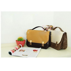Ariival Fashion Retro Contrastcolor Briefcase Satchels Woman Bag