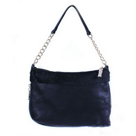 Black Single Shoulder Women's Genuine Leather Handbags & Shoulder Bags