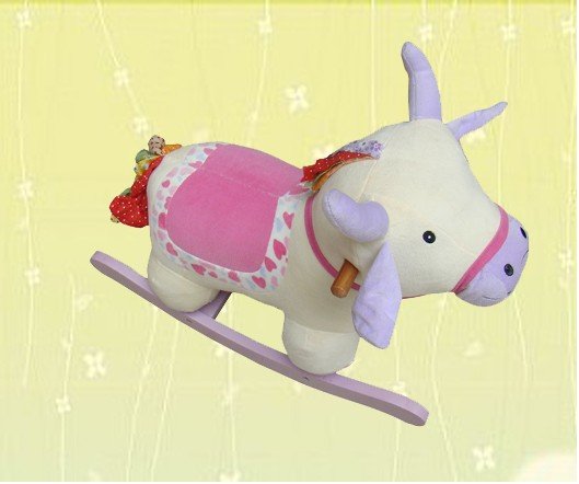Fashion Beige Wooden Rocking Horse