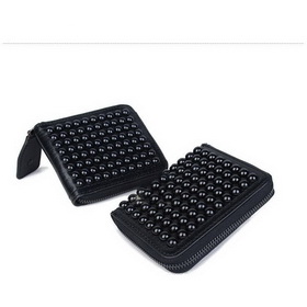 Black Tangerine Leather Wallet Men And Women Couple Cross Satchels