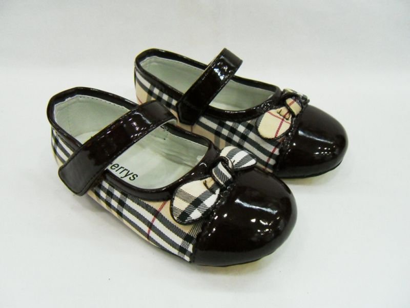 Leather Black Flat Bottom Baby Dress Shoes