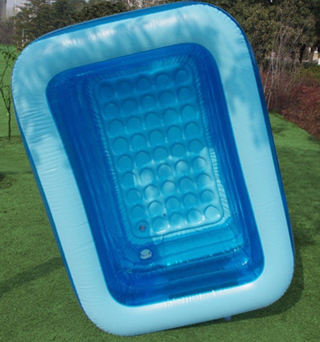 Square Shape Light Blue Inflatable Swimming Pool